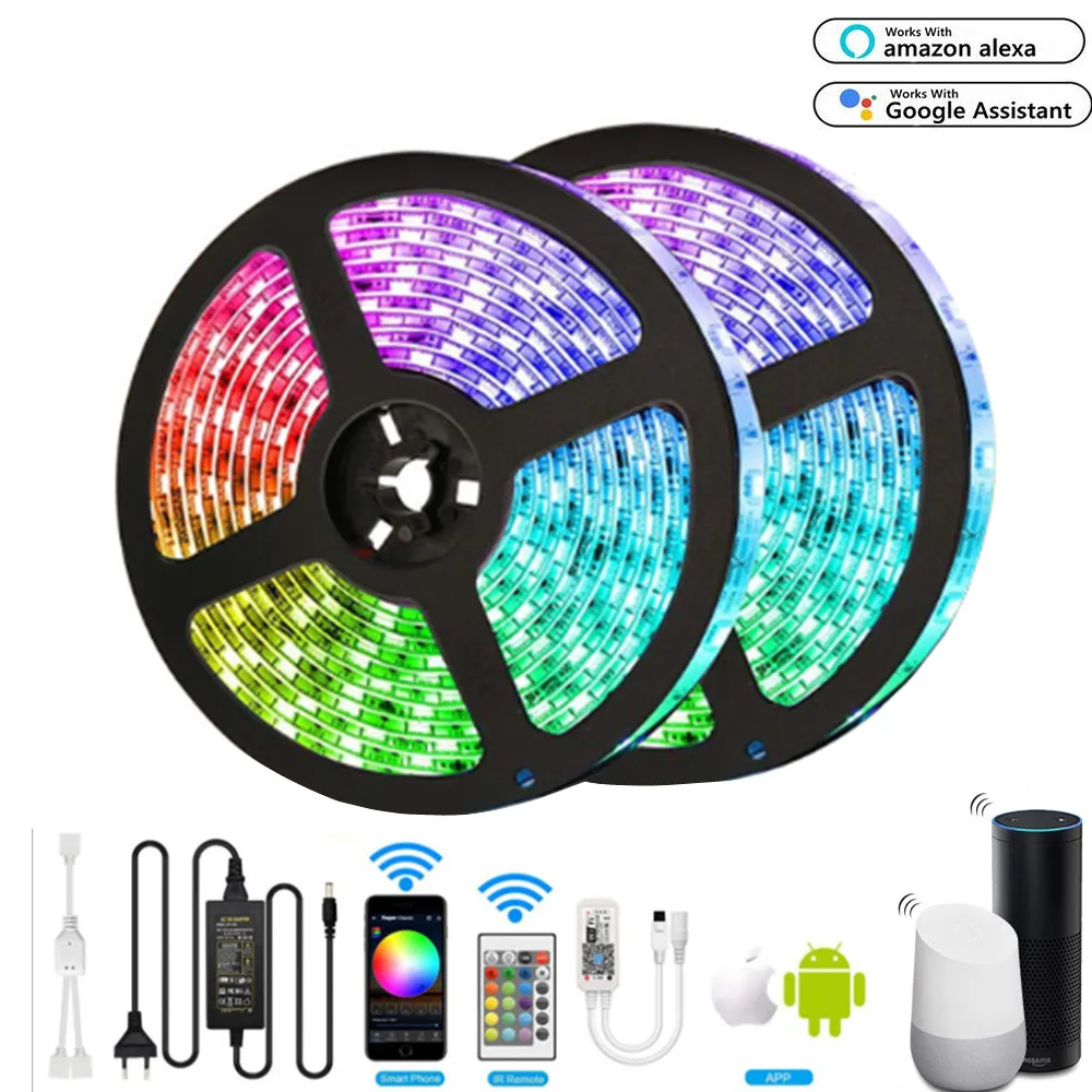 Светодиодная ленсветильник с Wi Fi контроллером и адаптером питания 5/10