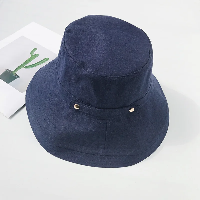 

2020 Outdoor Large Eaves Fisherman Hat Woman Spring Summer Folding Sunscreen Sun Cap Fashion Simple Pure Color Casual Bucket Hat