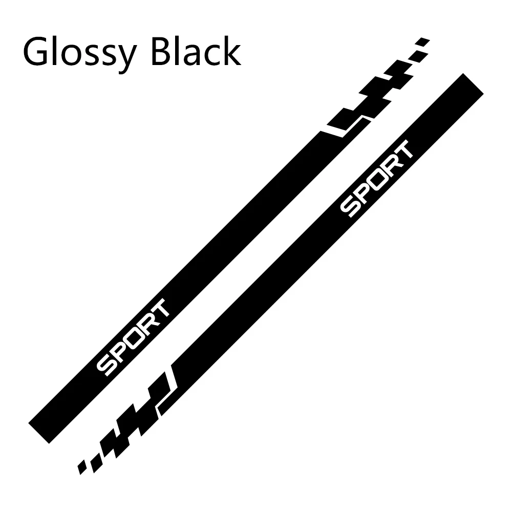 

Автомобильные наклейки, виниловая пленка для автомобиля, полоски с обеих сторон, декоративные наклейки для стайлинга, автомобили, спортивный тюнинг, автомобильные аксессуары для самостоятельной сборки, 2 шт.