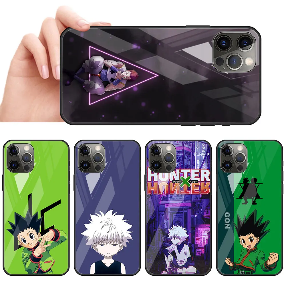 

HUNTER X HUNTER CHIBI GON Glass Cell Phone Case For iPhone 11 12 Mini 13 Pro Max 7 8 Plus X XR XS 6 6s SE 2020 Cover Coque