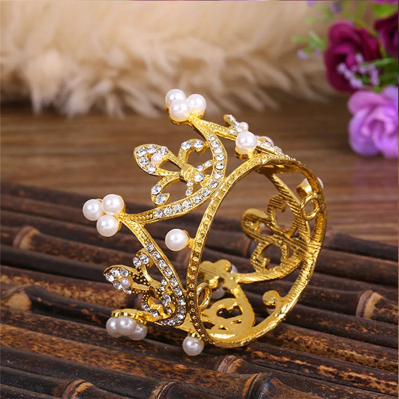 TTLIFE мини Корона для торта Хрустальная жемчужная тиара детские украшения волос