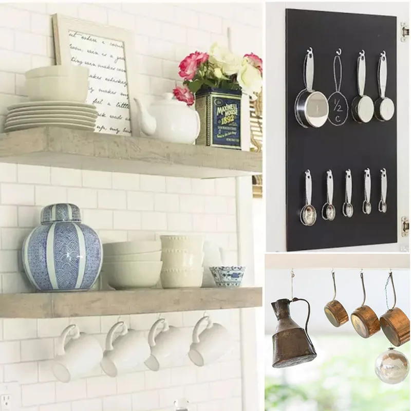 Потолочные крючки 30 шт. белый многоцелевой винтовой крючок для подвешивания