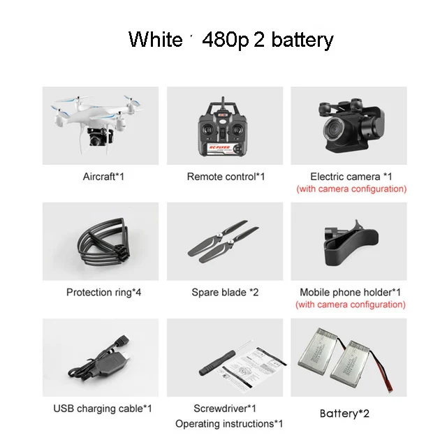 White 480p 2battery Профессиональный радиоуправляемый Дрон с регулируемой HD камерой 1080P дистанция 200 м Радиоуправляемый вертолет Wifi FPV 25 мин Летающий Квадрокоптер - Цвет: White 480p 2battery