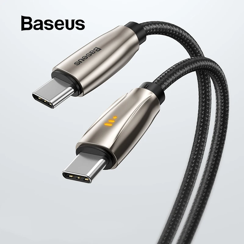 Baseus usb type C to type C кабель для samsung S10 MacBook Pro светодиодный 60 Вт PD кабель для быстрой зарядки 4,0 type USB-C
