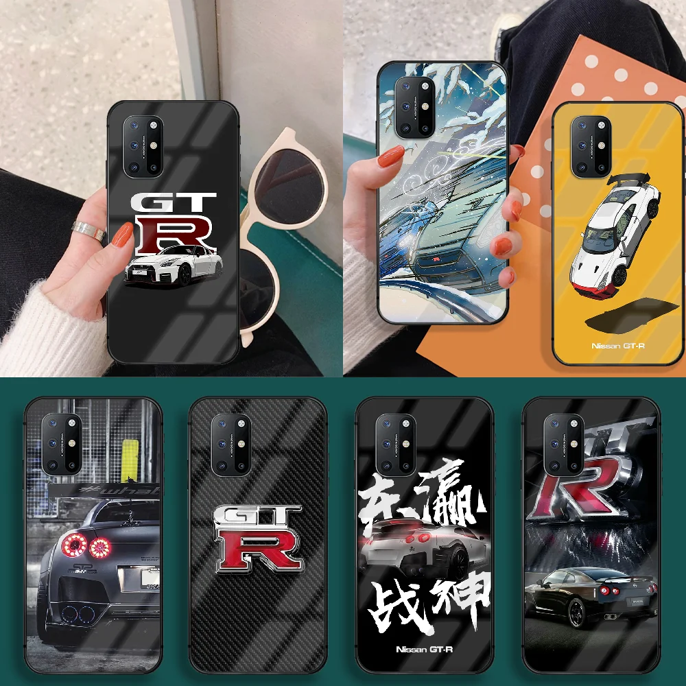 

Nissan Gtr Sports Car Phone Tempered Glass Case Cover For Oneplus 5 6 7 8 9 T Pro Nord Waterproof Coque Black