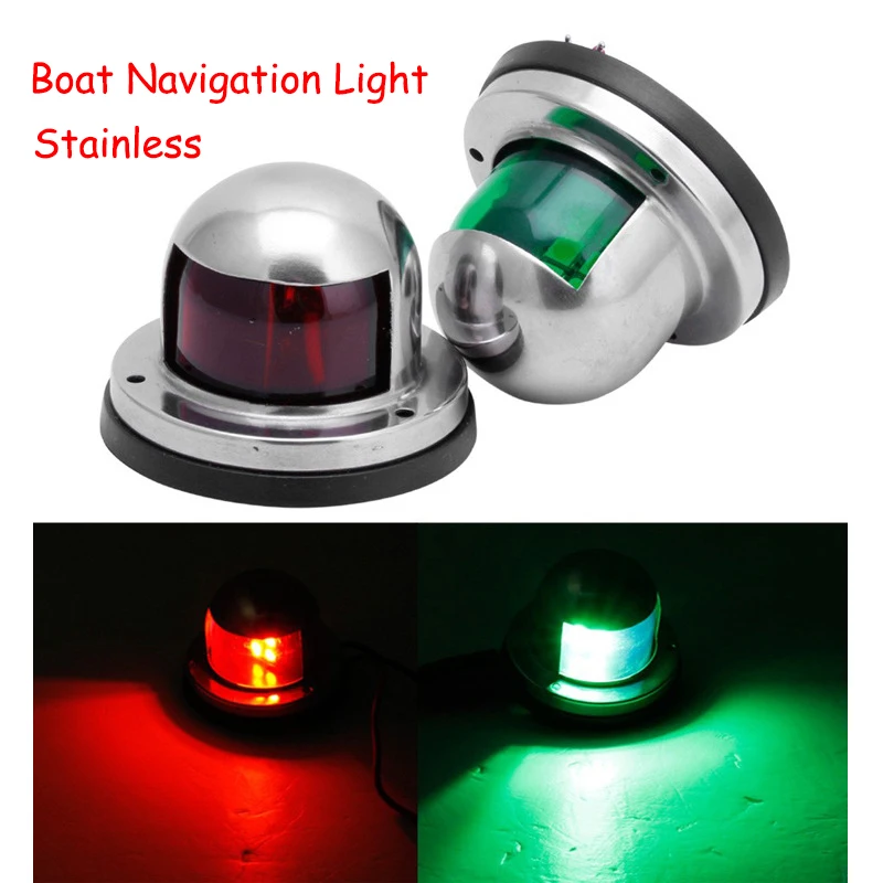 1 пара 316 ходовые огни из нержавеющей стали 12 В LED красный зеленый