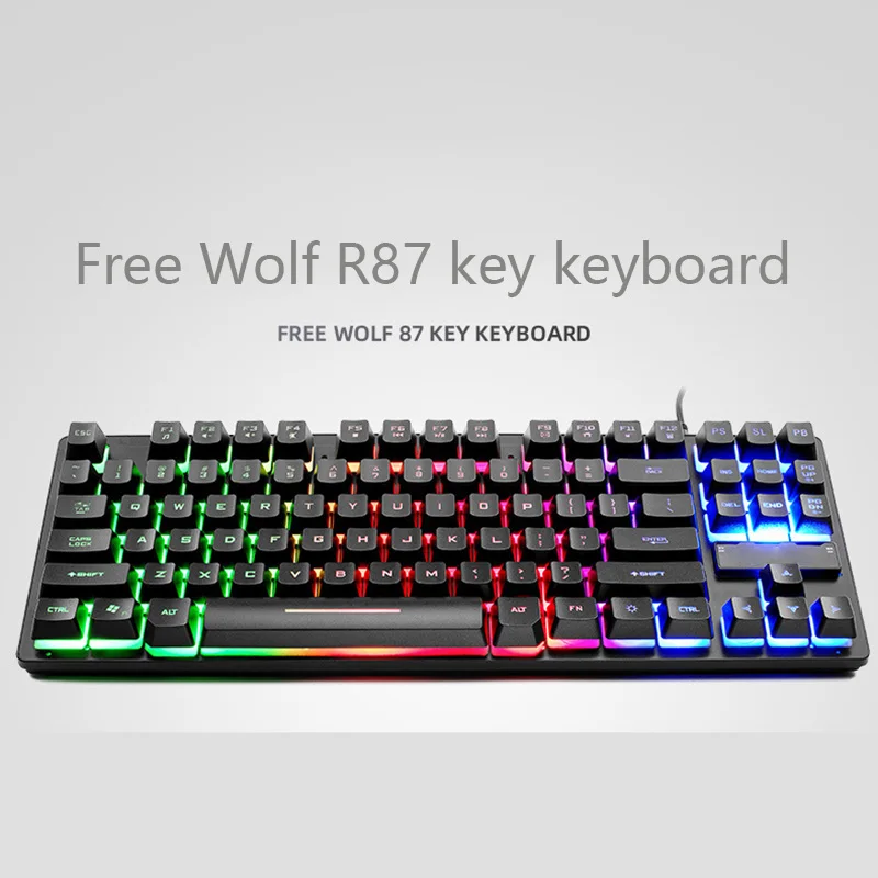 USB Wired Bluetooth Wireless Dual-Mode Mechanical RGB Backlit Gaming Keyboard Gamer 87-Key Portable Mini | Компьютеры и офис