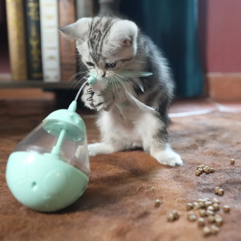 Интерактивная игрушка неваляшка для кошек медленная кормушка домашних животных