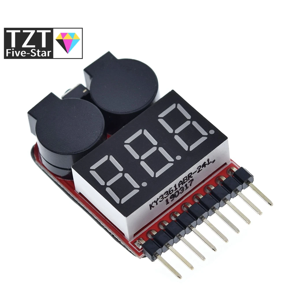 Тестер напряжения TZT F00872 Lipo вольтметр с индикатором проверка двойной динамик 1S-8S