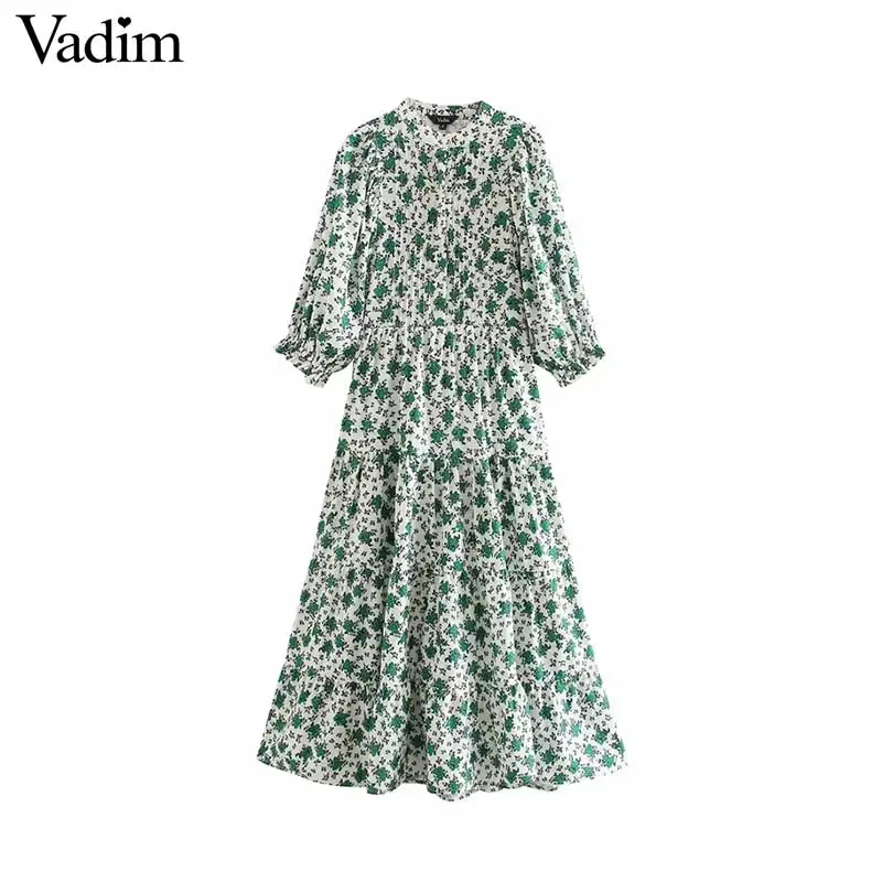 Женское винтажное платье миди Vadim повседневное прямое до середины голени с