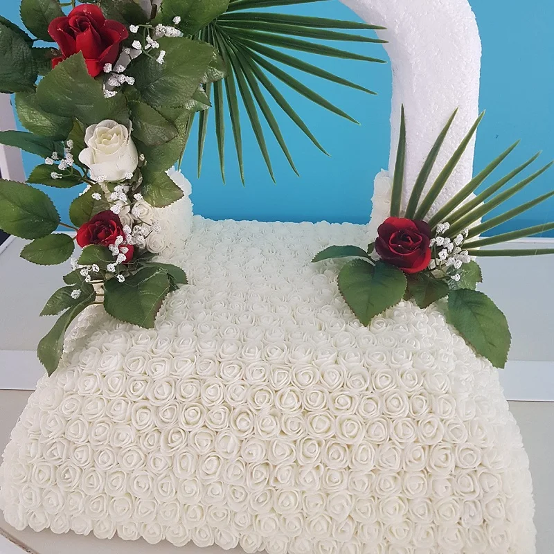 50 шт. 3 см белая роза цветы искусственные из ПЭ пенный головки цветка сделай сам