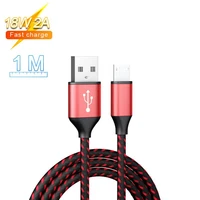 18w 2a fast charging cable type c micro usb data sync braided rope charging cord for iphone samsung for huawei for xiaomi 1m 2m