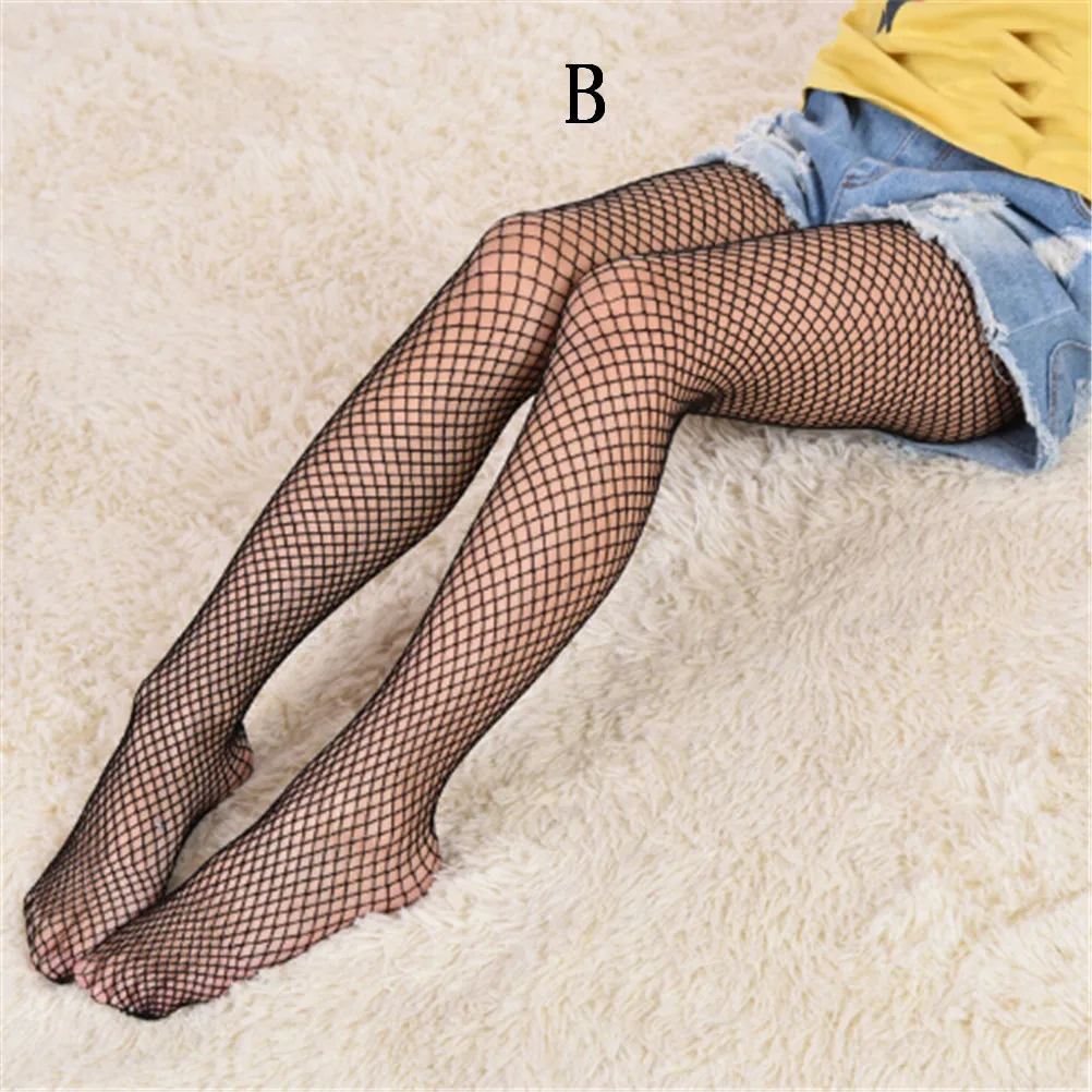 

1pc Fashion Kids Girl Lace Fishnet Stockings Black Pantyhose Mesh Tights Ripped Jeans Net Grid Stockings
