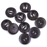 round dark coffee wood sewing buttons 2 holes wooden scrapbook crafts knitting making 30mm dia for coat jacket sweater apparel