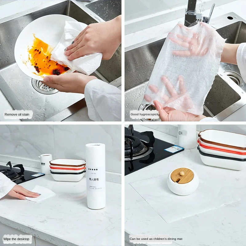 Одноразовая Нетканая впитывающая салфетка для мытья посуды без масла кухонного