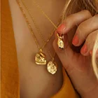 Ожерелье женское, с кулоном в форме лица, из 18-каратного золота, с покрытием нержавеющая сталь 316 L