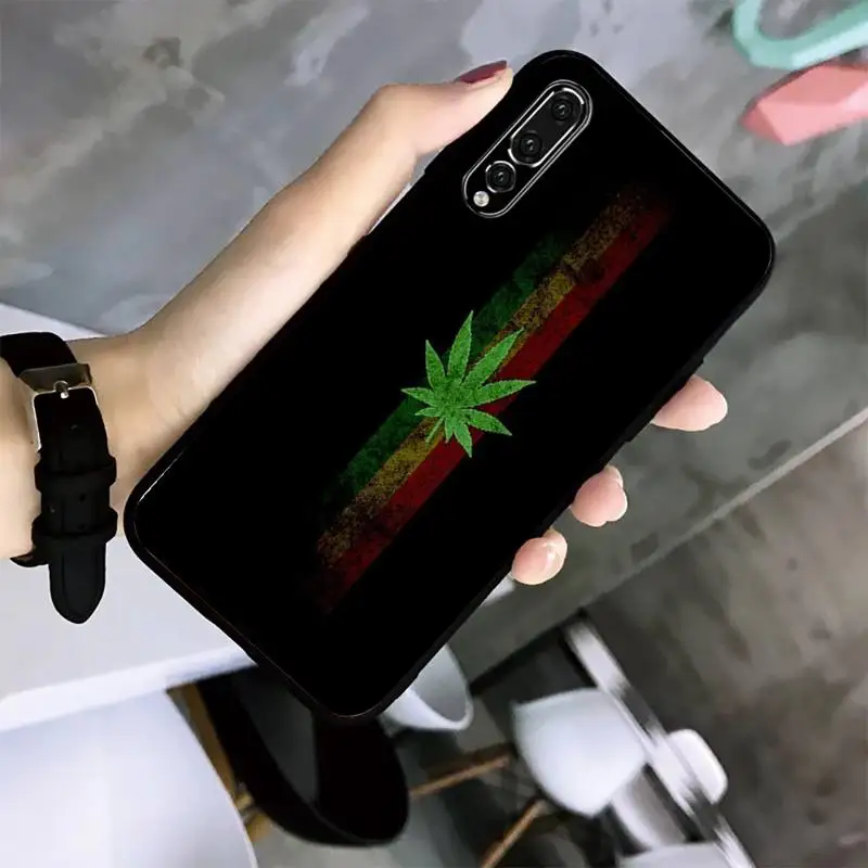 

Leaves 420 Phone Case For Huawei G7 G8 P7 P8 P9 P10 P20 P30 Lite Mini Pro P Smart Plus Black Soft TPU Cove Fundas