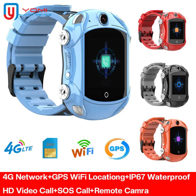 Детские Смарт-часы для мальчиков 4G видеозвонки GPS Wi-Fi трекер IP67 водонепроницаемые