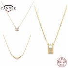 Женское колье с подвеской CANNER, из настоящего серебра 925 пробы с фианитами