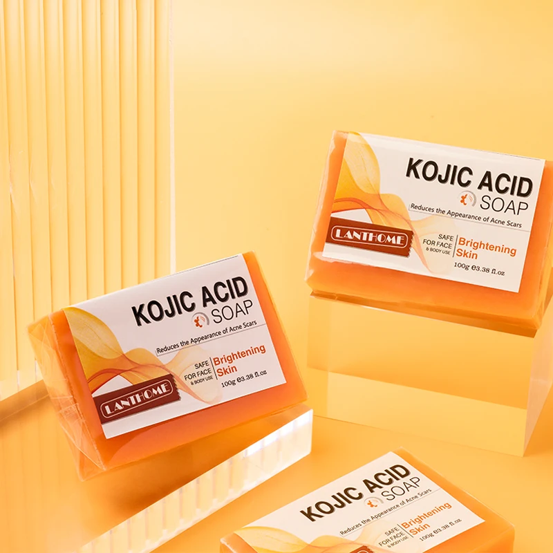 Lanthome Kojic Acid Soap Dark Black Skin Lightening Soap Hand Made Soap Glutathione Whitening Soap SkinBrighten Face
