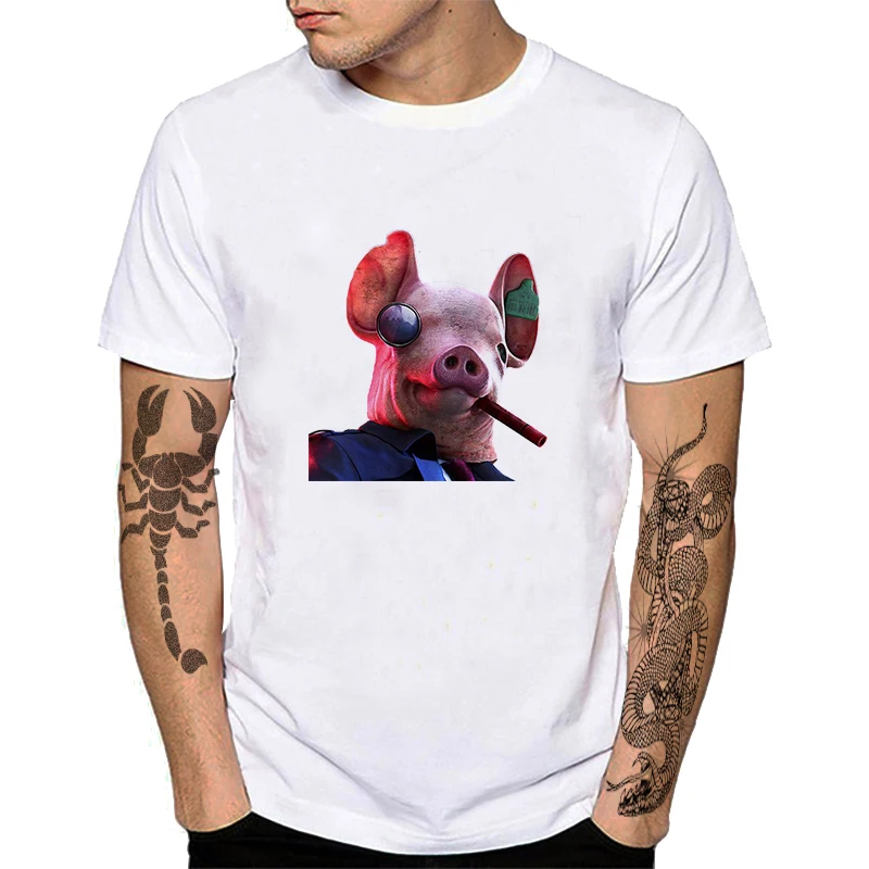 Мужская хлопковая футболка с принтом в виде черепа из мультфильма ужас и круглым