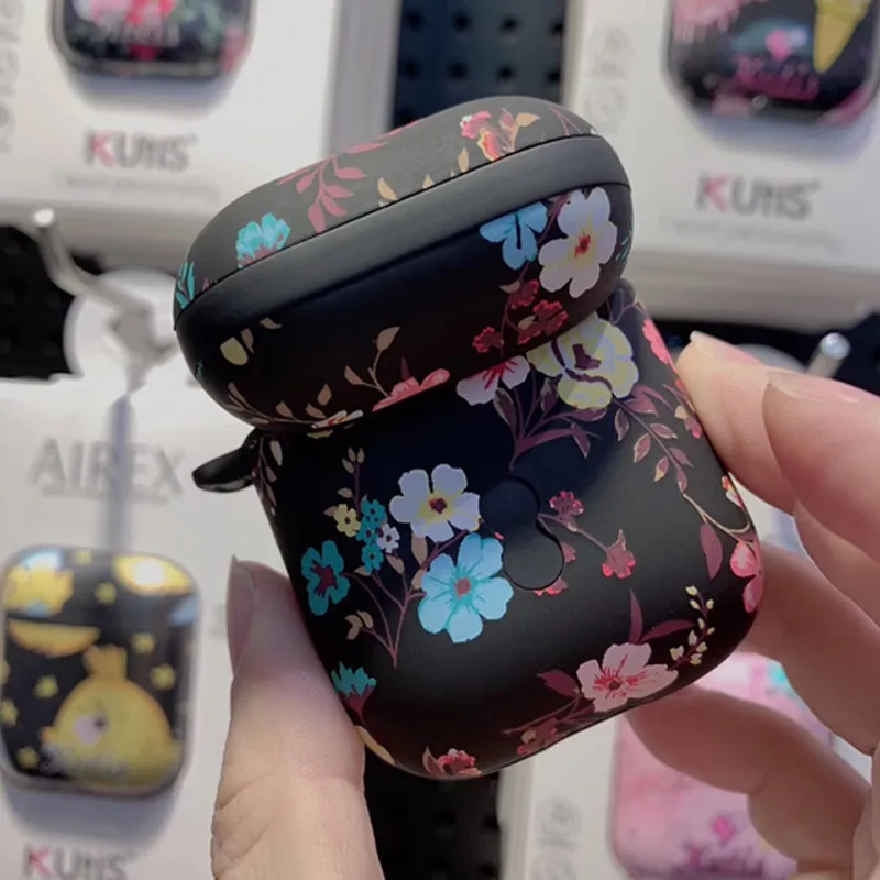 Модный светящийся чехол для наушников Apple Airpods 1 с цветочным рисунком фламинго