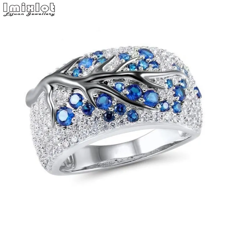 Elegant Plum Tree Flower Rings for Women Fashion Jewelry Colorful Crystal Zircon Blossom Design Branch | Украшения и аксессуары