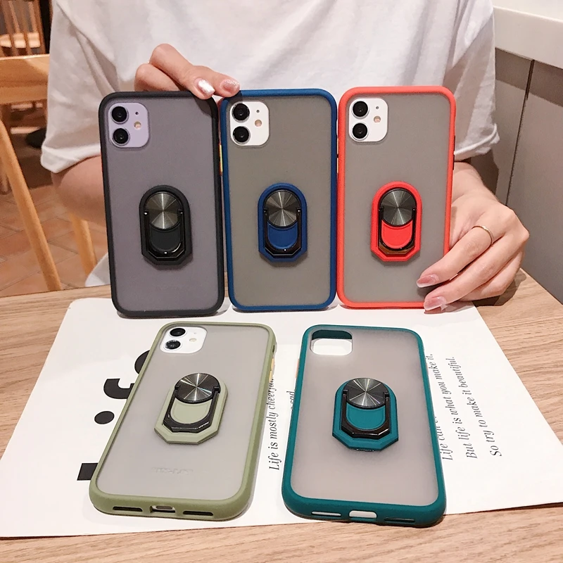 

With Ring Phone Case for Huawei Honor 20 30 Lite Pro 9A 9C 9S 9X 20S 30S Play 4 4T V30 V40 Pro Holder Magnetic Silicone Covers