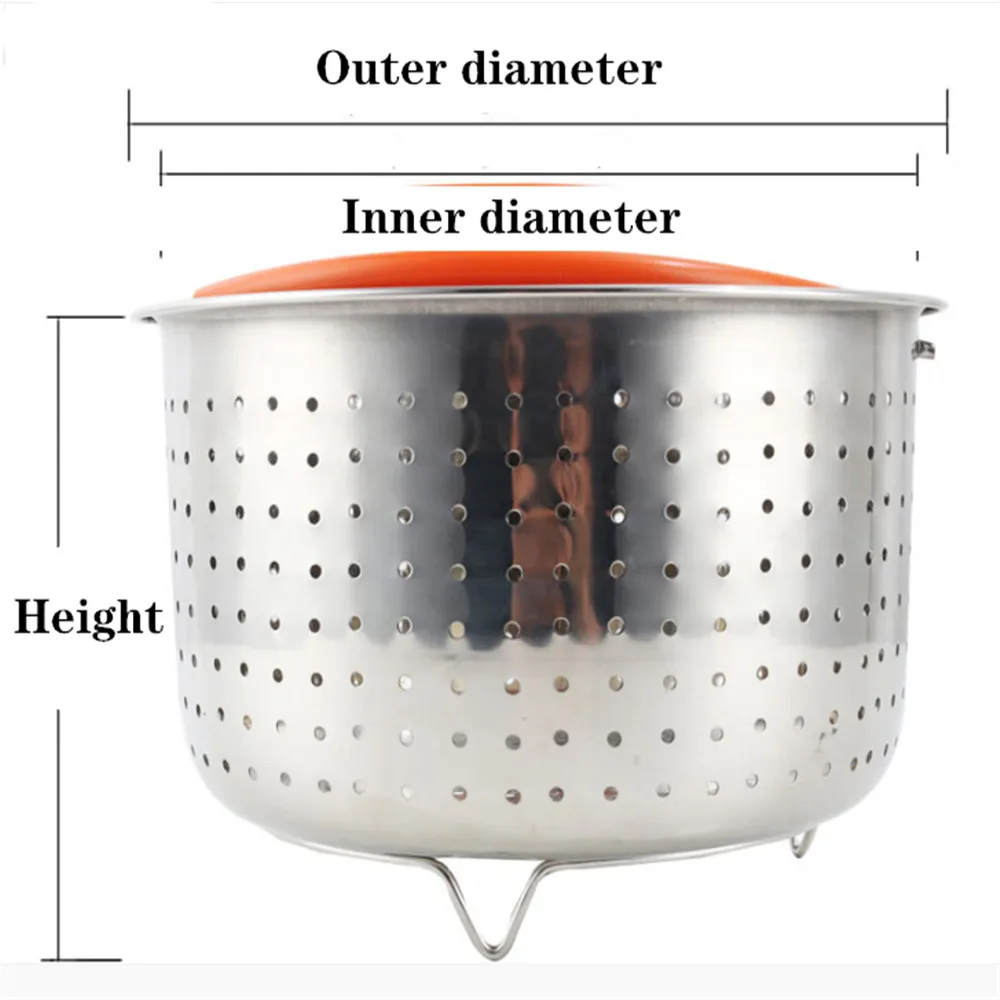 

Liner Steamers 304 Stainless Steel Steamed Rice Liner 8L Pressure Cooker Steaming Rack Rice Cooker Liner Kitchen Drain Basket