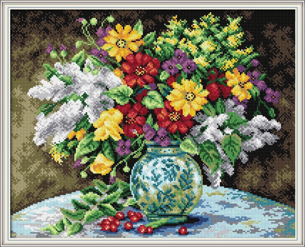 

Полная Алмазная вышивка красивая ваза Diy Алмазная картина мозаика картина вышивка крестиком Стразы