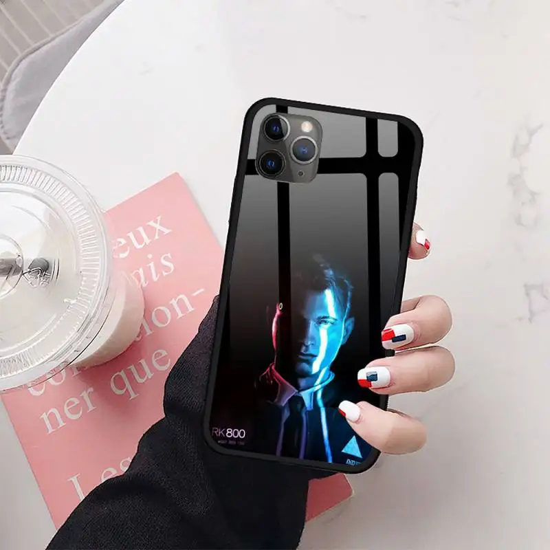 

Detroit Become Human RK800 Phone Case Tempered glass For iphone 11 12 PRO MAX X XS XR 5C 6 6S 7 8 plus