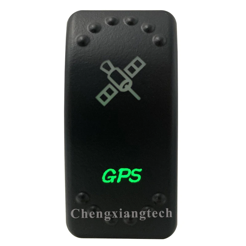 5-контактный выключатель SPST кулисный для автомобиля лодки GPS зеленый