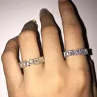 Кольцо с радужным трапециевидным камнем женское, тонкое обручальное кольцо ручной работы, обручальные кольца, модные аксессуары