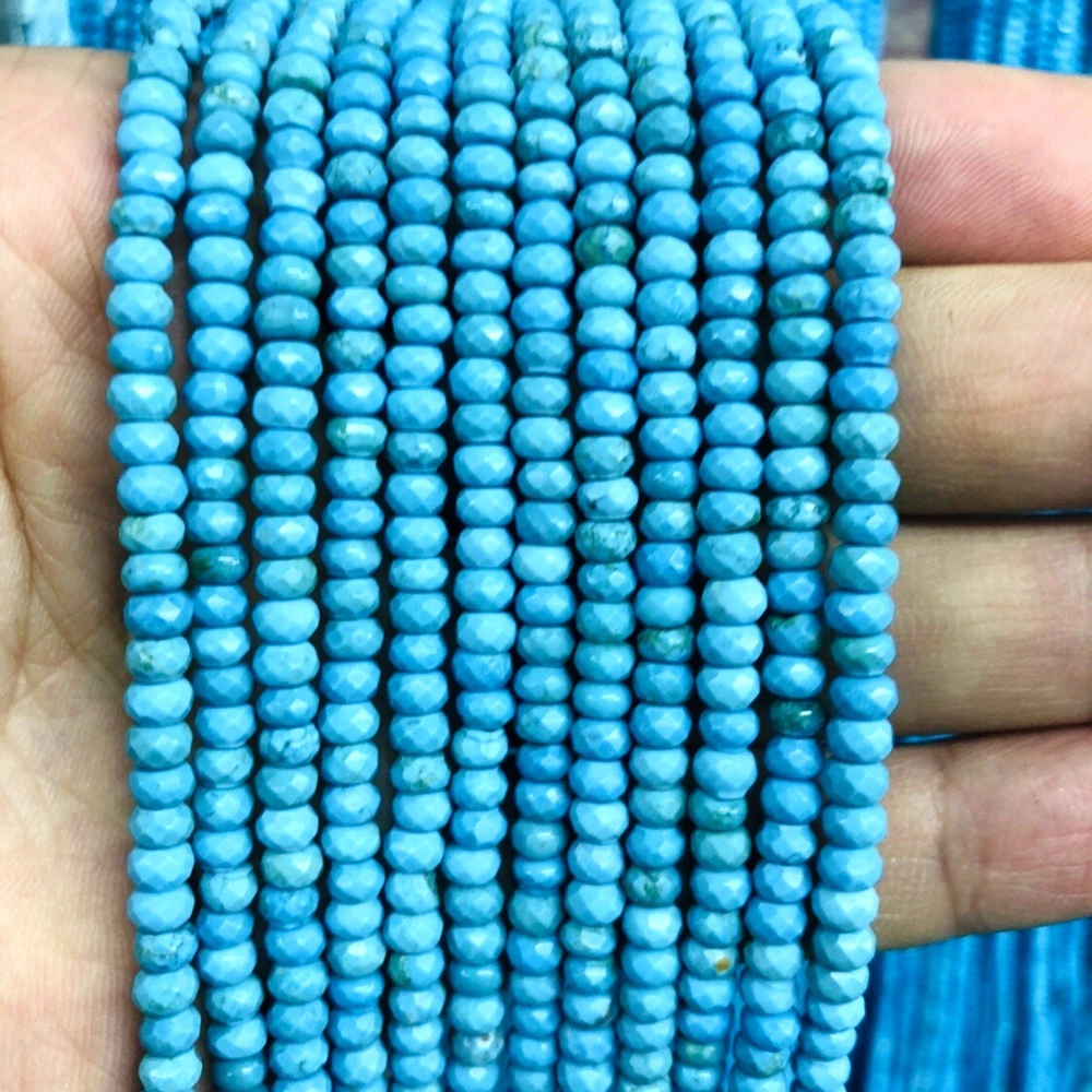 

Оптовая продажа, для детей возрастом от 1 до строка Голубой Бирюзовый Граненые Roundel бусины 4 мм 6 мм 8 мм Гранёные с одной и плоские с другой сто...