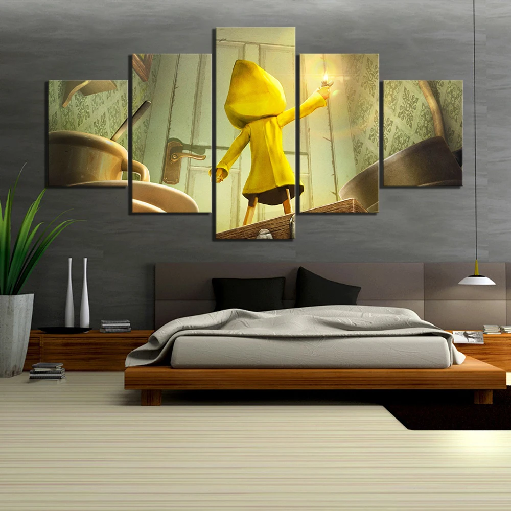 5 шт. холст Картины игры художественная Little Nightmares с нарисованной девочкой рисунки