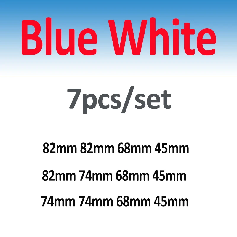 

Original Classic Design Blue White 7pcs Front Emblem Rear Cover 82mm 74mm 68mm Wheel Center Caps Steering SticKer 45mm PVC/Epoxy