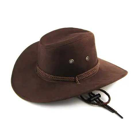 Мужская Ковбойская шляпа в западном стиле, кепка для верховой езды с широким покрытием, подарок для обжима