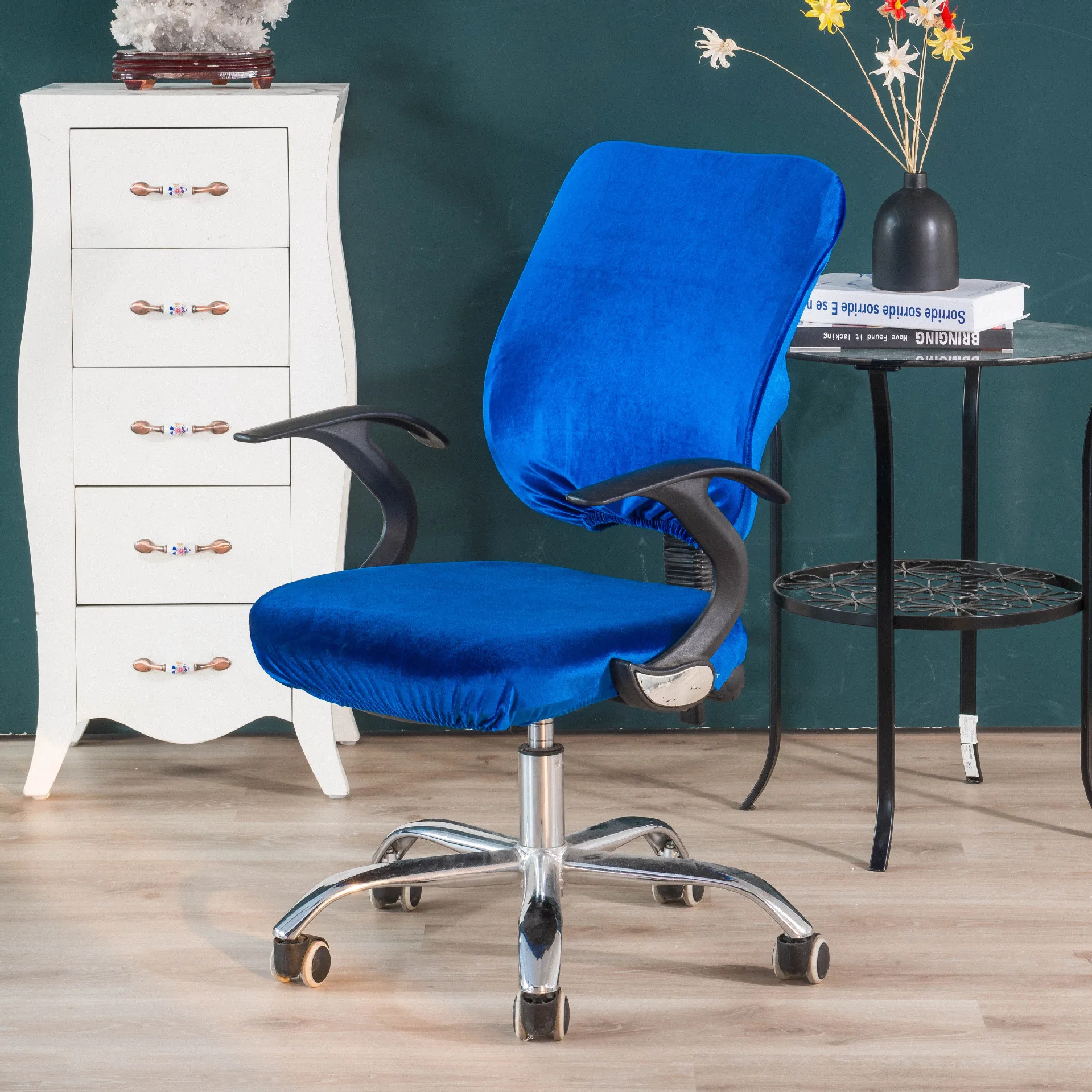 

Silver fox velvet split Office Computer Chair Cover Armchair Back Seat Cover Stretch Rotating Lift Seat Case Cover Without Chair