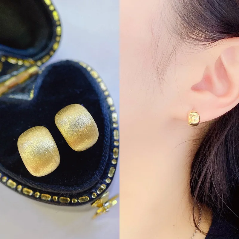 18K Gold Earring for Women Real Gold Jewelry Anillos De Bizuteria Anillos Mujer Gemstone Earrings Box  Engagement  Femme Earring