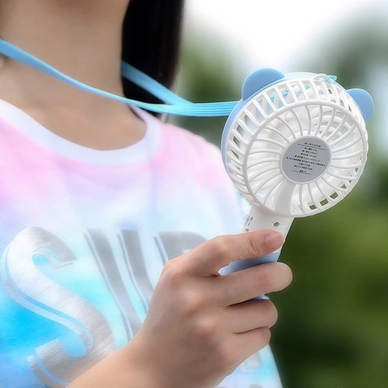 Портативный вентилятор милый медведь Мини USB Перезаряжаемый персональный