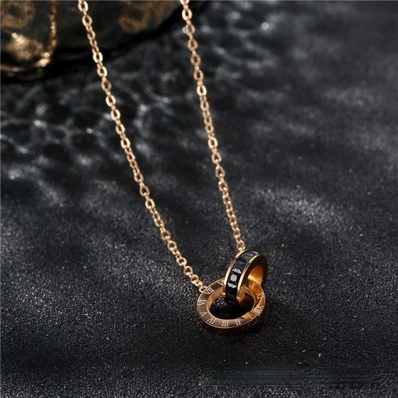 Ожерелье женское из титановой стали с подвеской римскими цифрами | Украшения и