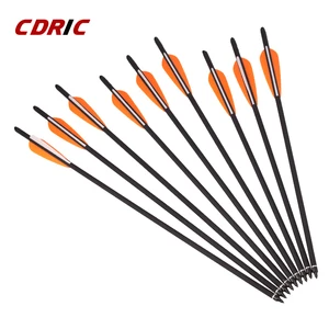 Стрелы для стрельбы из лука, 61224 шт., углеродные, диаметр 8,8 мм, длина 172022 дюйма, с перьями оранжевого и белого цвета для стрельбы из лука, охоты