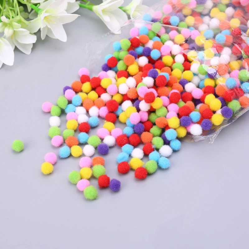 

1000Pcs Soft Round Fluffy Craft PomPoms Ball Mixed Color Pom Poms 12mm DIY Craft