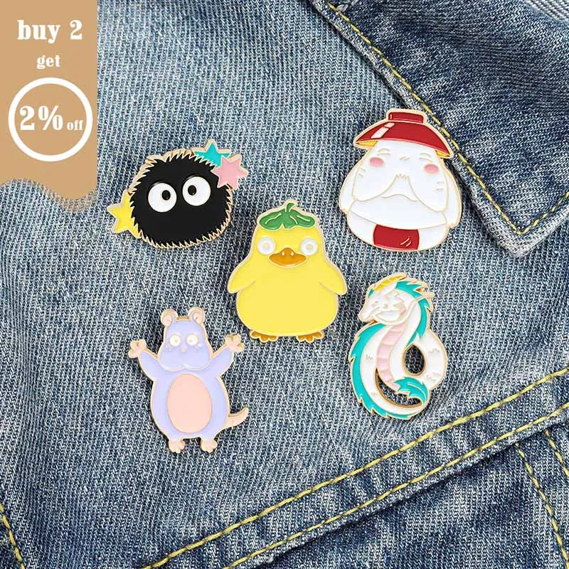 Брошь в стиле аниме Хаяо Миядзаки эмалированная булавка с изображением желтого