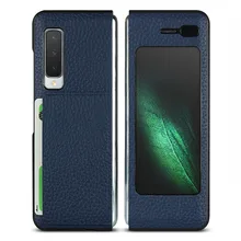 Flip Cover for Samsung Galaxy Fold 5G Case Genuine Leather Book Wallet for Galaxy Fold SM-F900F Phone Case with Card Slot Coque