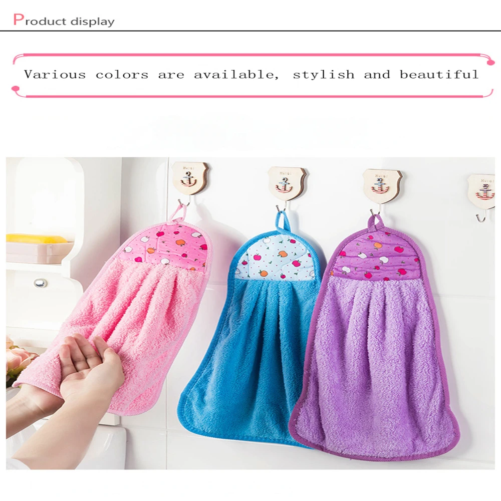 

Absorbent dishwashing cloth thickened can hang coral velvet towels without lint cleaning rag Beautiful and stylish