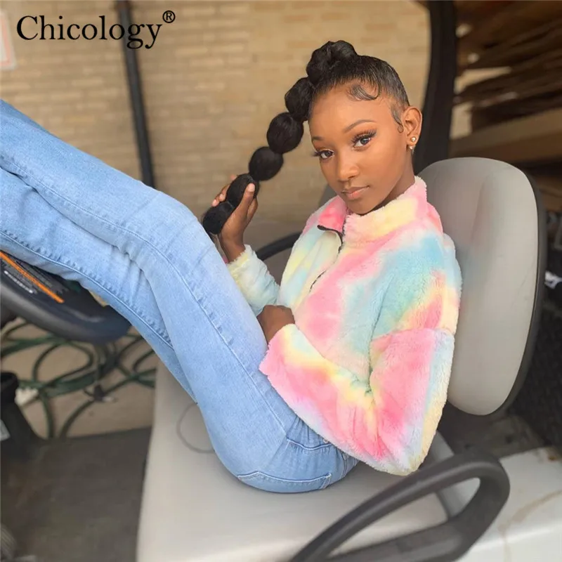 Женский укороченный топ на молнии с длинным рукавом | Женская одежда