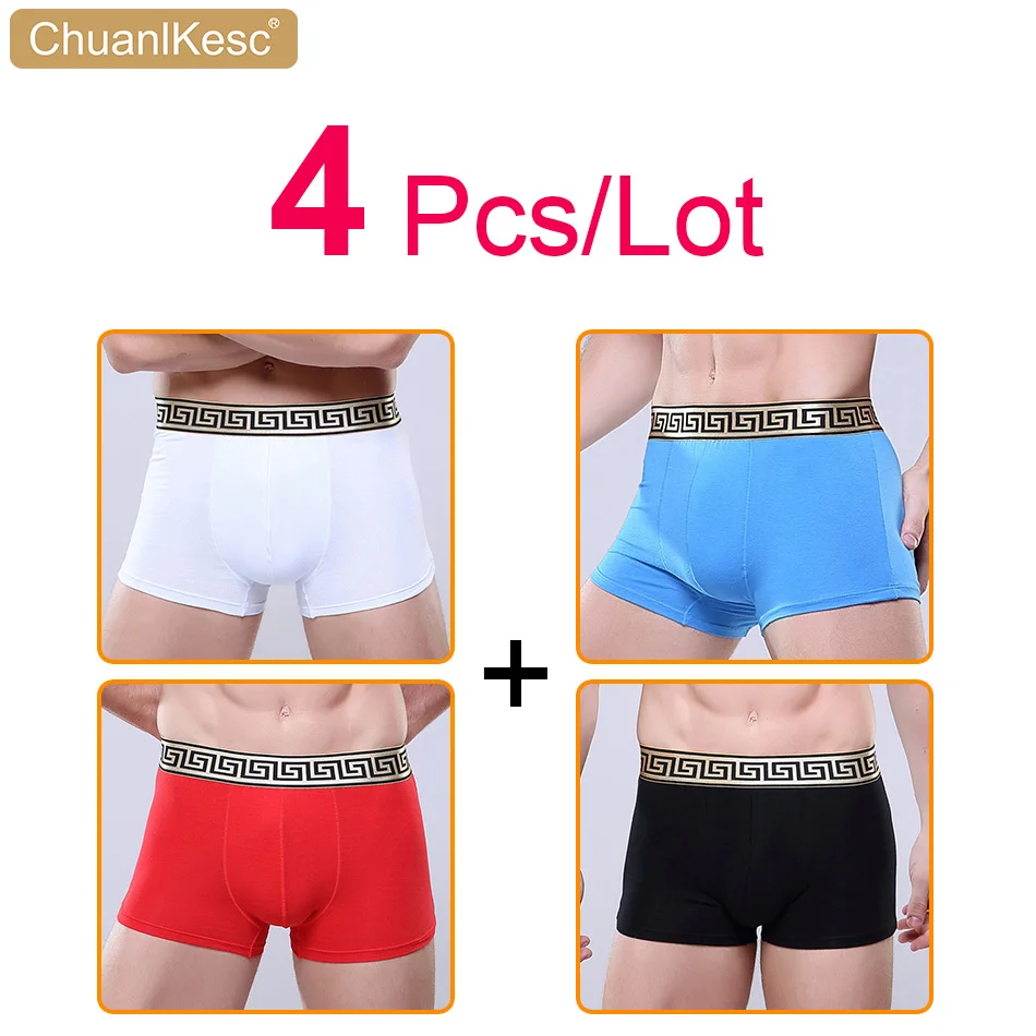 

4 Pcs/Lot Men's Boxers 95% High Quality Cotton Underwear Wide Belt Sports Dry Breathable Sweat Absorbing Network Selling Shorts