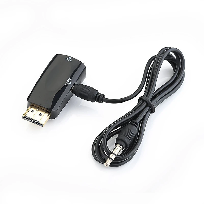 Совместимому с HDMI к VGA адаптер конвертер аудио кабель 1080P видео для ПК ноутбук HDTV |