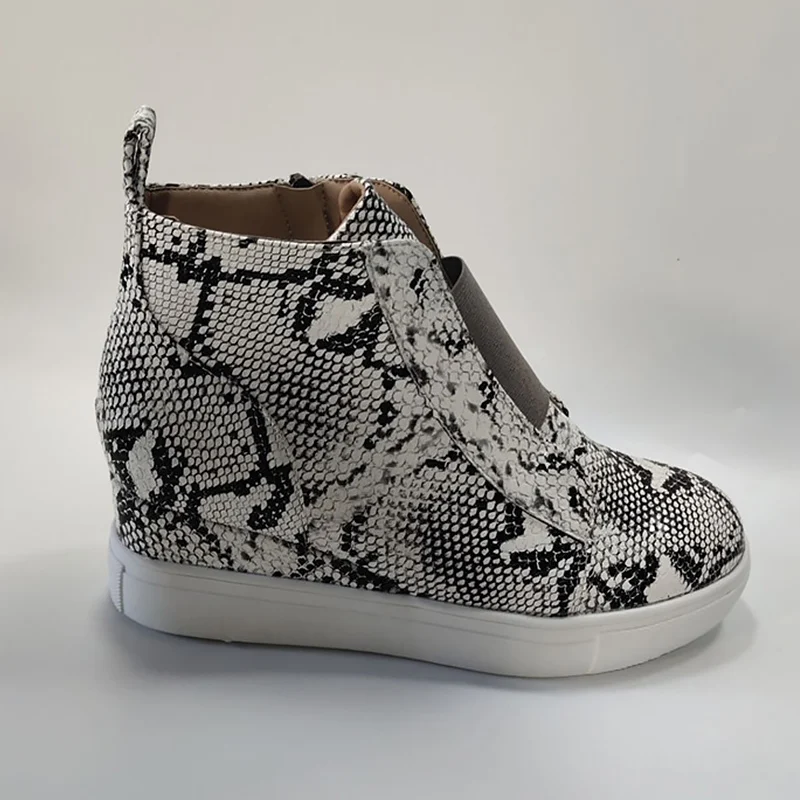 Женские кроссовки с леопардовым принтом повседневная обувь высоким берцем на